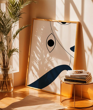 Abstract Minimalist Art with Geometric Shapes and Earring Detail - Mi tienda