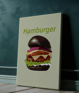 Delicious hamburger illustration with vibrant ingredients