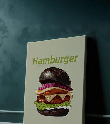 Delicious hamburger illustration with vibrant ingredients