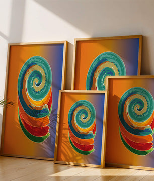Bunte Spirale abstrakte Kunst mit lebendigem Farbverlauf Hintergrund