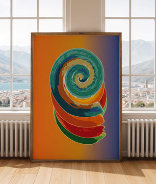 Bunte Spirale abstrakte Kunst mit lebendigem Farbverlauf Hintergrund