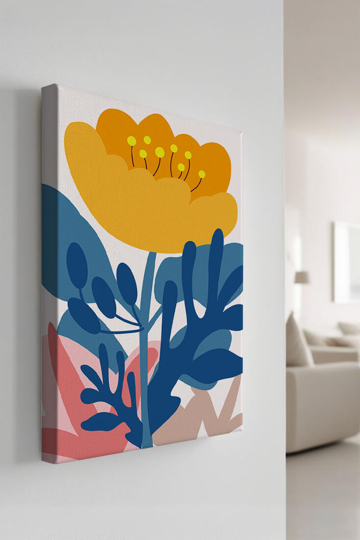 Illustration florale abstraite colorée au design botanique moderne