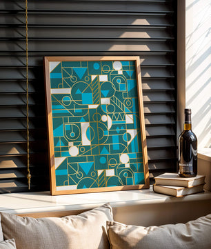 Design abstrait géométrique avec des accents dorés