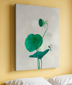 Lotus Flower and Dragonfly with Watercolor Effect - Mi tienda