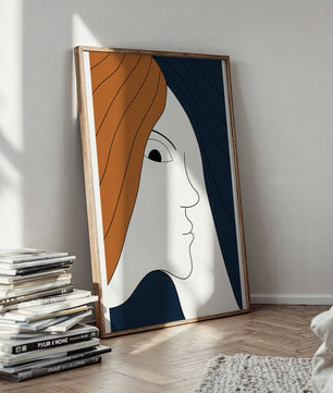 Abstract Portrait with Stylized Hair and Minimalist Design - Mi tienda