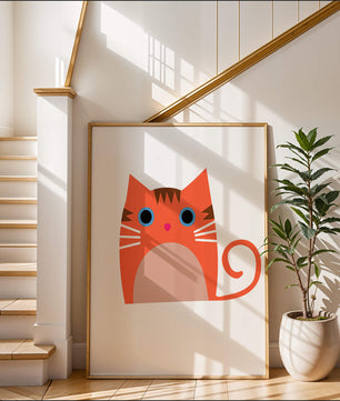 Cute Cat Illustration with Bright Colors and Whimsical Design - Mi tienda