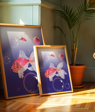 Illustration of playful cat with book and floral vase