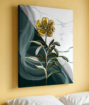 Elegant floral design with gold accents on abstract background