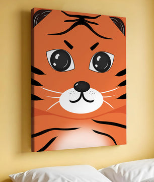 Illustration d’un visage de tigre adorable avec des traits marqués