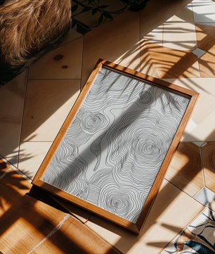 Art linéaire topographique abstrait avec des motifs tourbillonnants