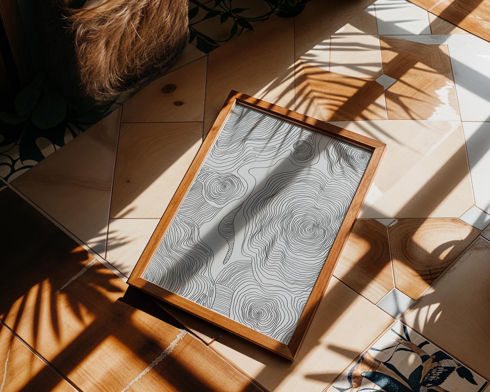 Art linéaire topographique abstrait avec des motifs tourbillonnants