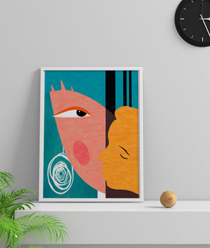 Modern Abstract Faces with Geometric Elements - Mi tienda