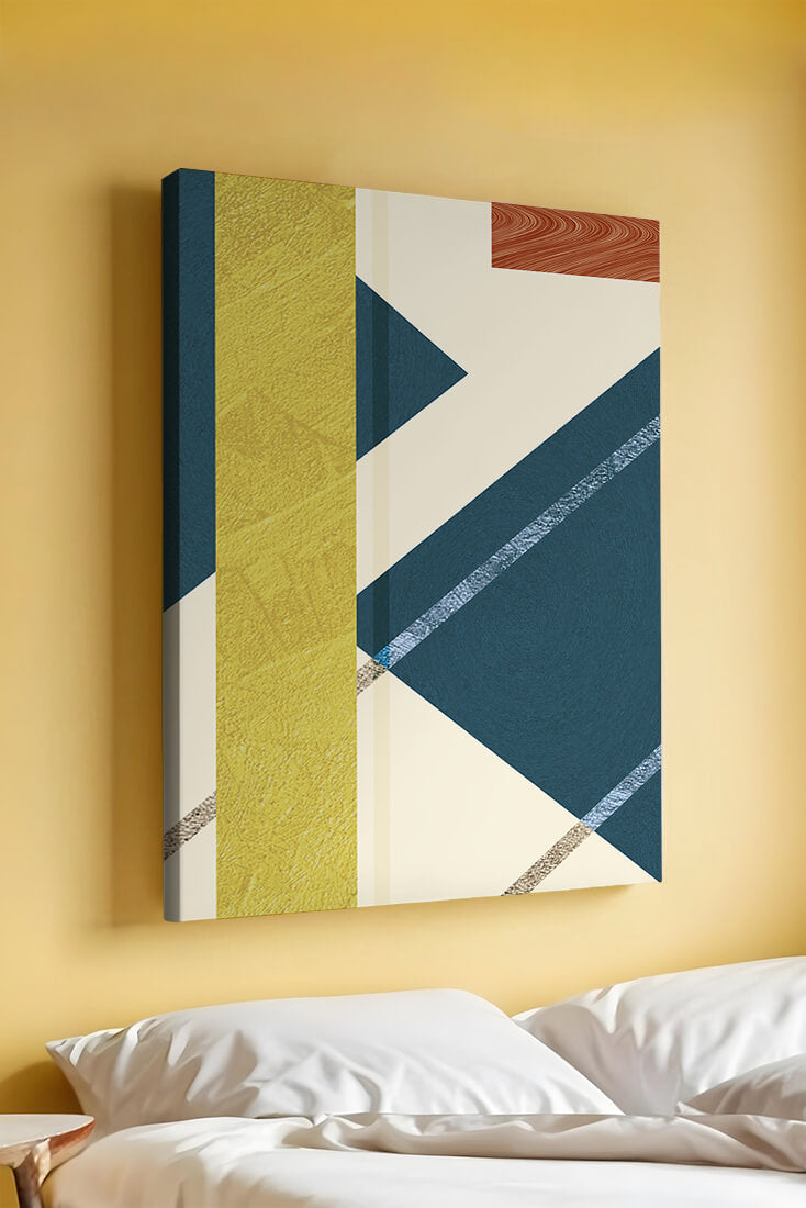 Contemporary abstract geometric art with vibrant colors