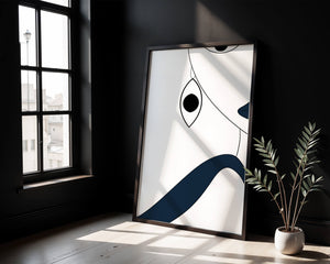 Abstract Minimalist Art with Geometric Shapes and Earring Detail - Mi tienda