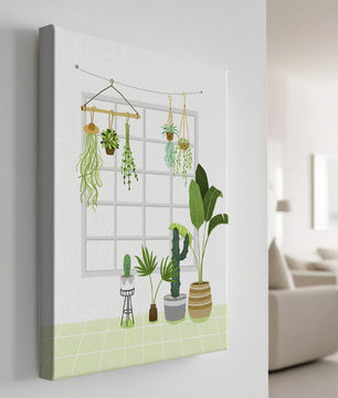 Decoración de interior con plantas colgantes y en macetas