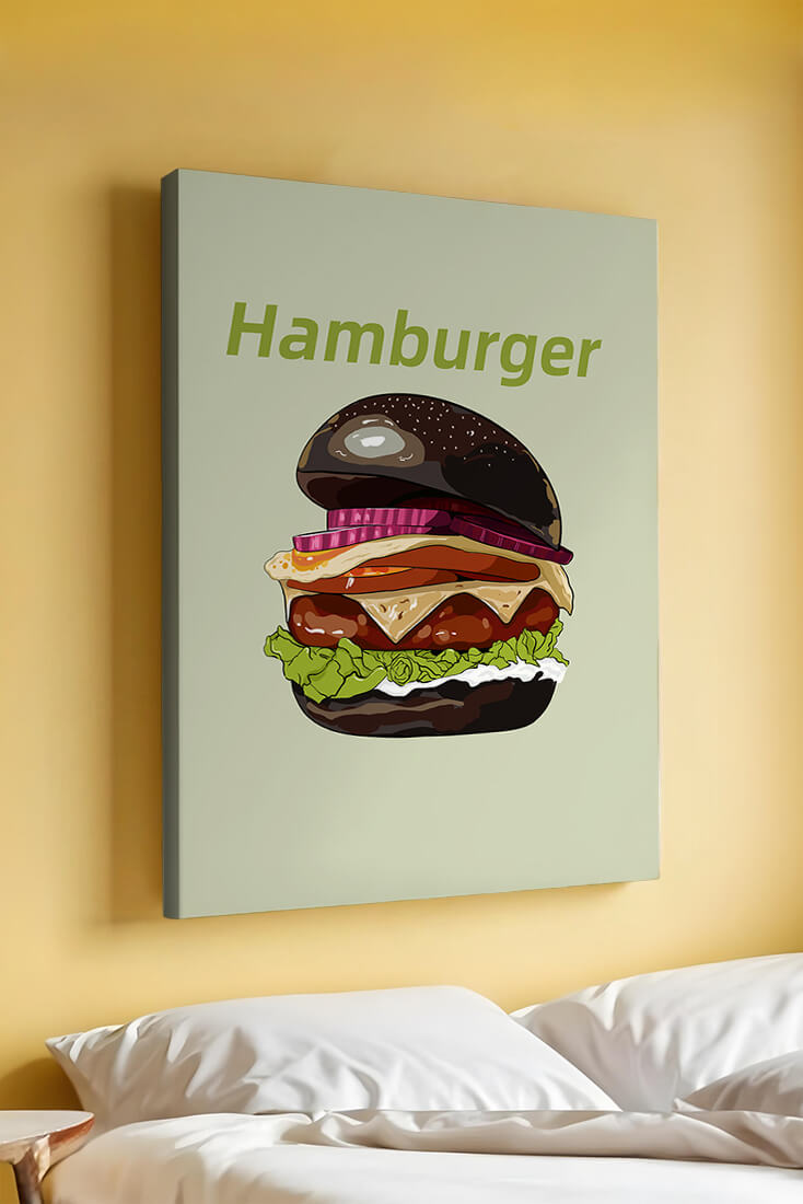 Delicious hamburger illustration with vibrant ingredients