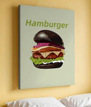 Delicious hamburger illustration with vibrant ingredients
