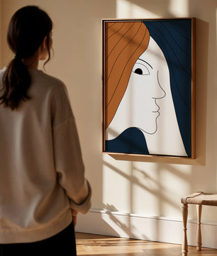Abstract Portrait with Stylized Hair and Minimalist Design - Mi tienda