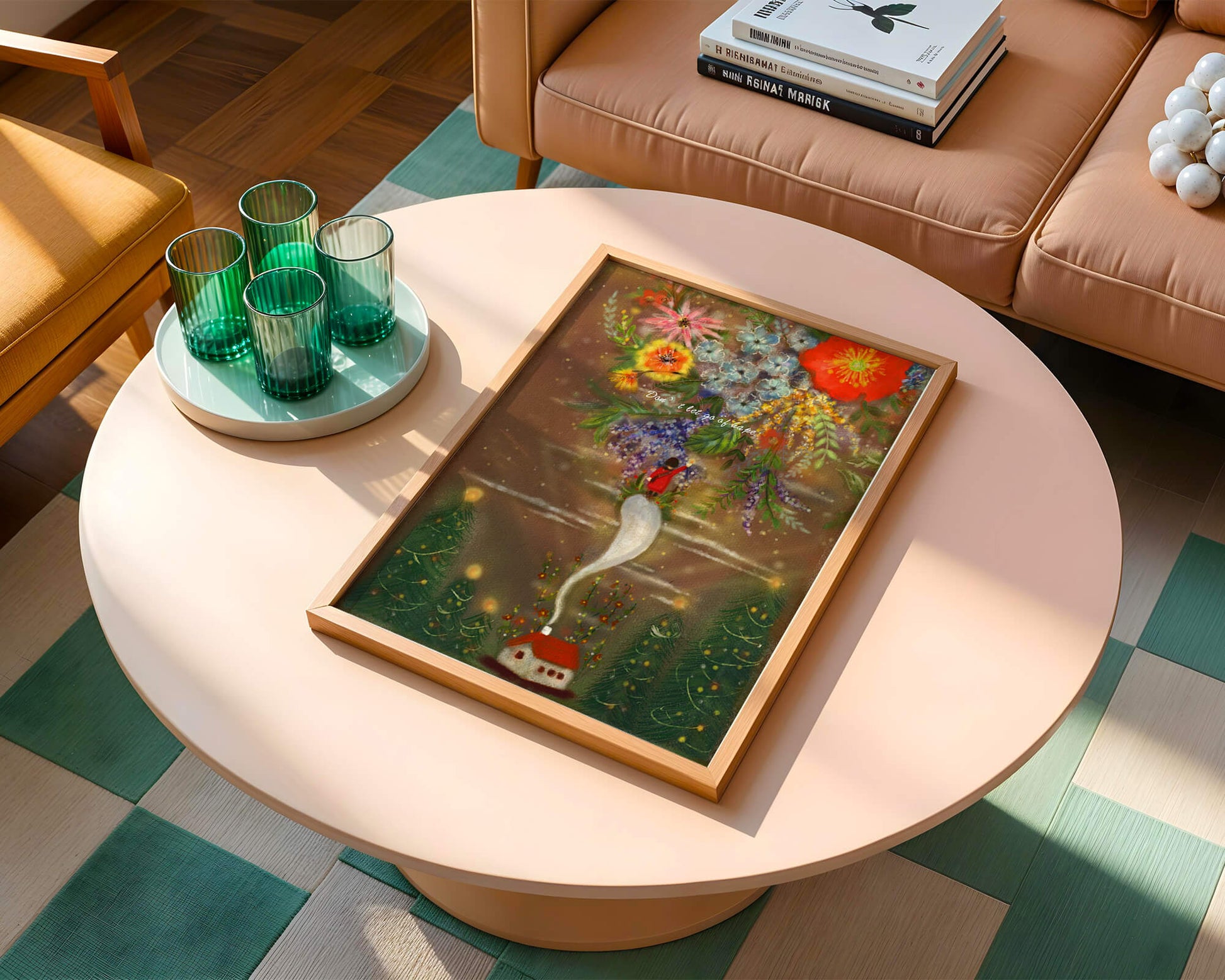 Charming illustration of floral fantasy scene