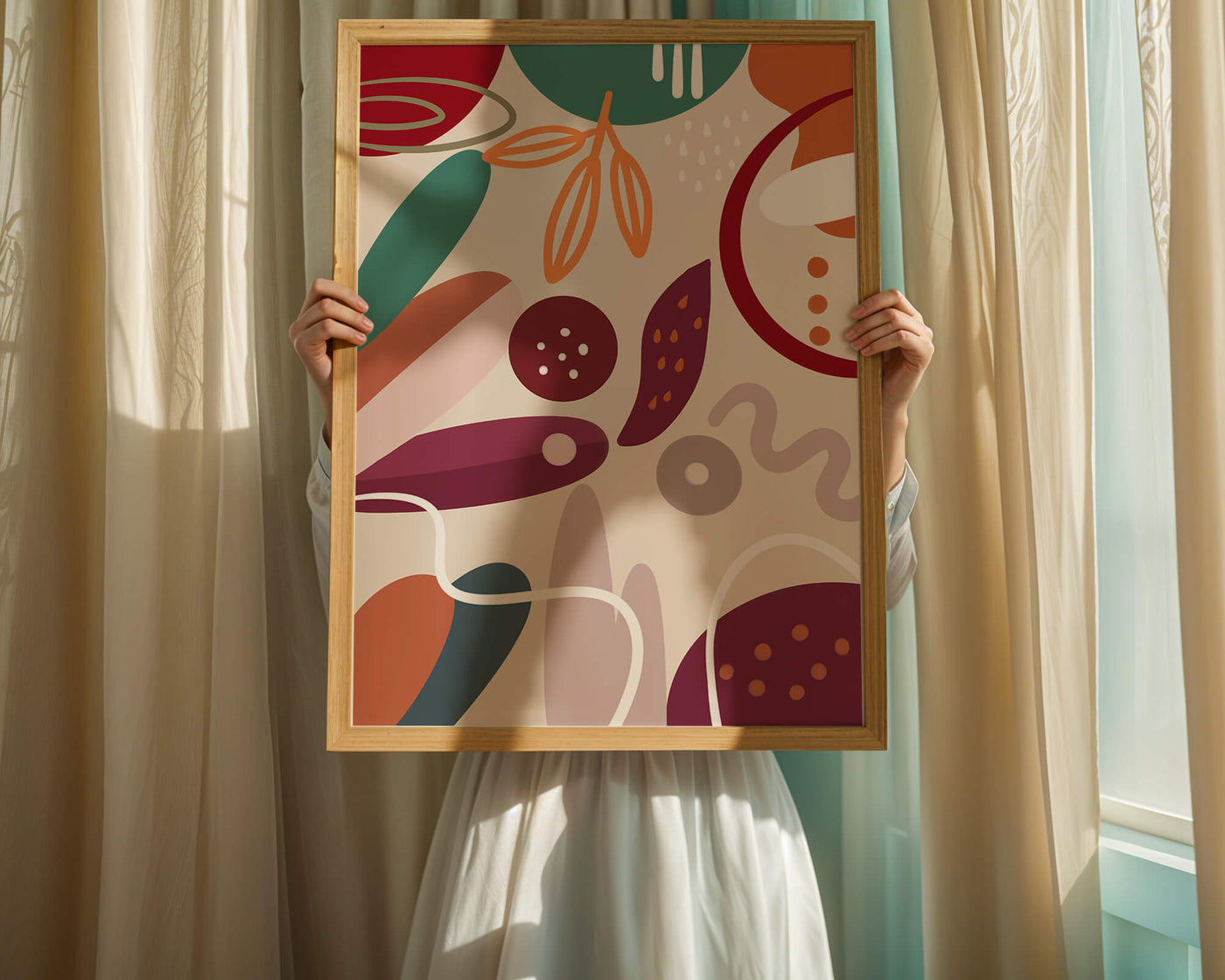 Abstract colorful geometric shapes and patterns