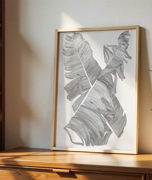 Ilustración abstracta monocromática de hojas superpuestas