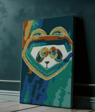 Art abstrait coloré de panda avec des motifs vibrants