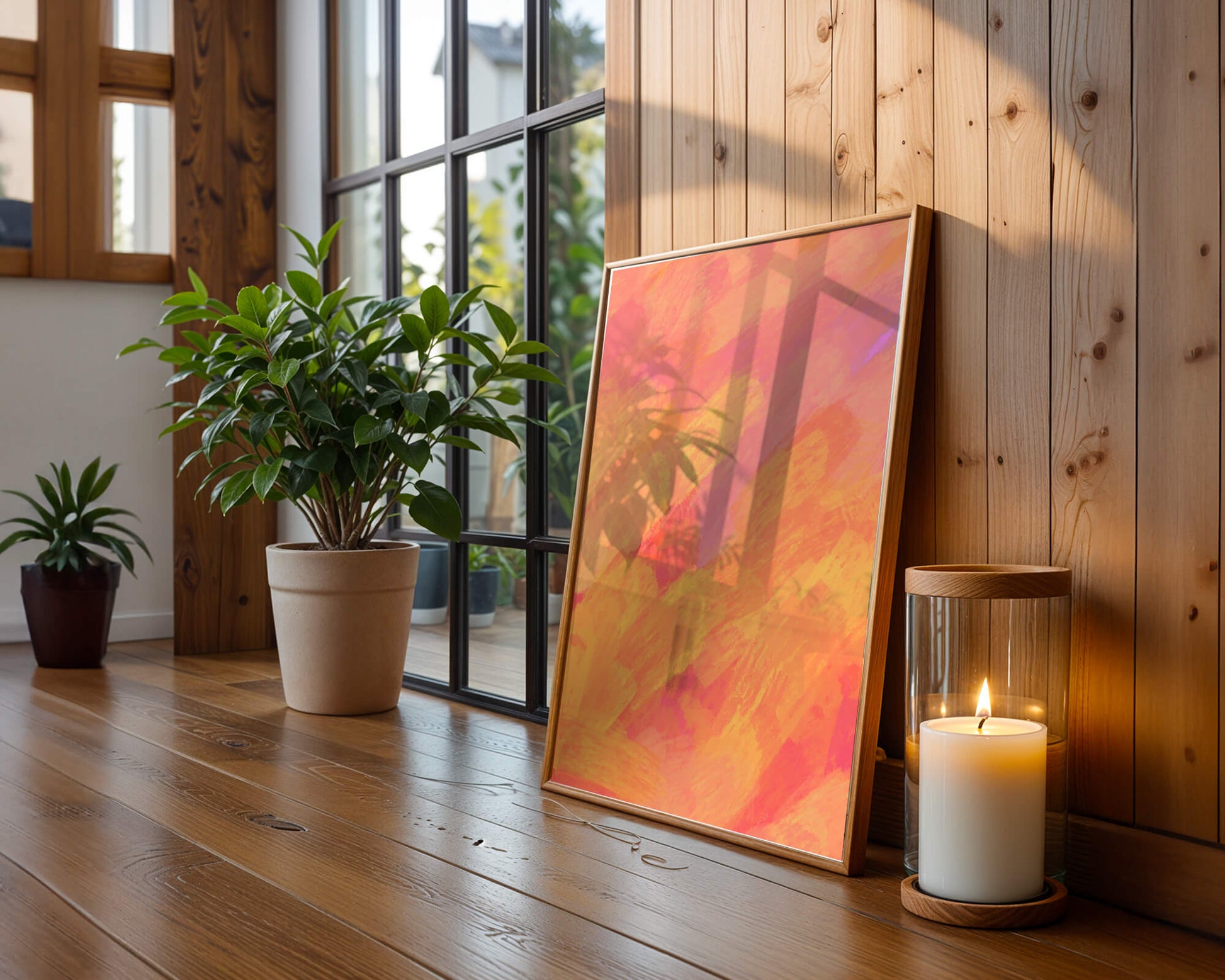 Abstract Warm Toned Brushstroke Art