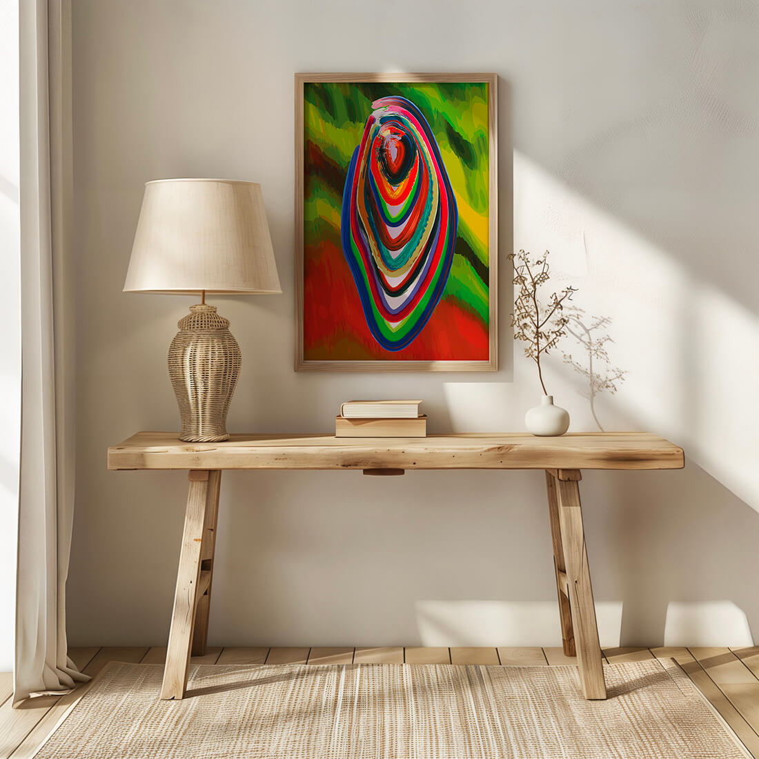 Abstract multicolored swirl with vibrant brush strokes