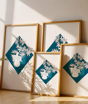Modern Floral Design with Geometric Elements