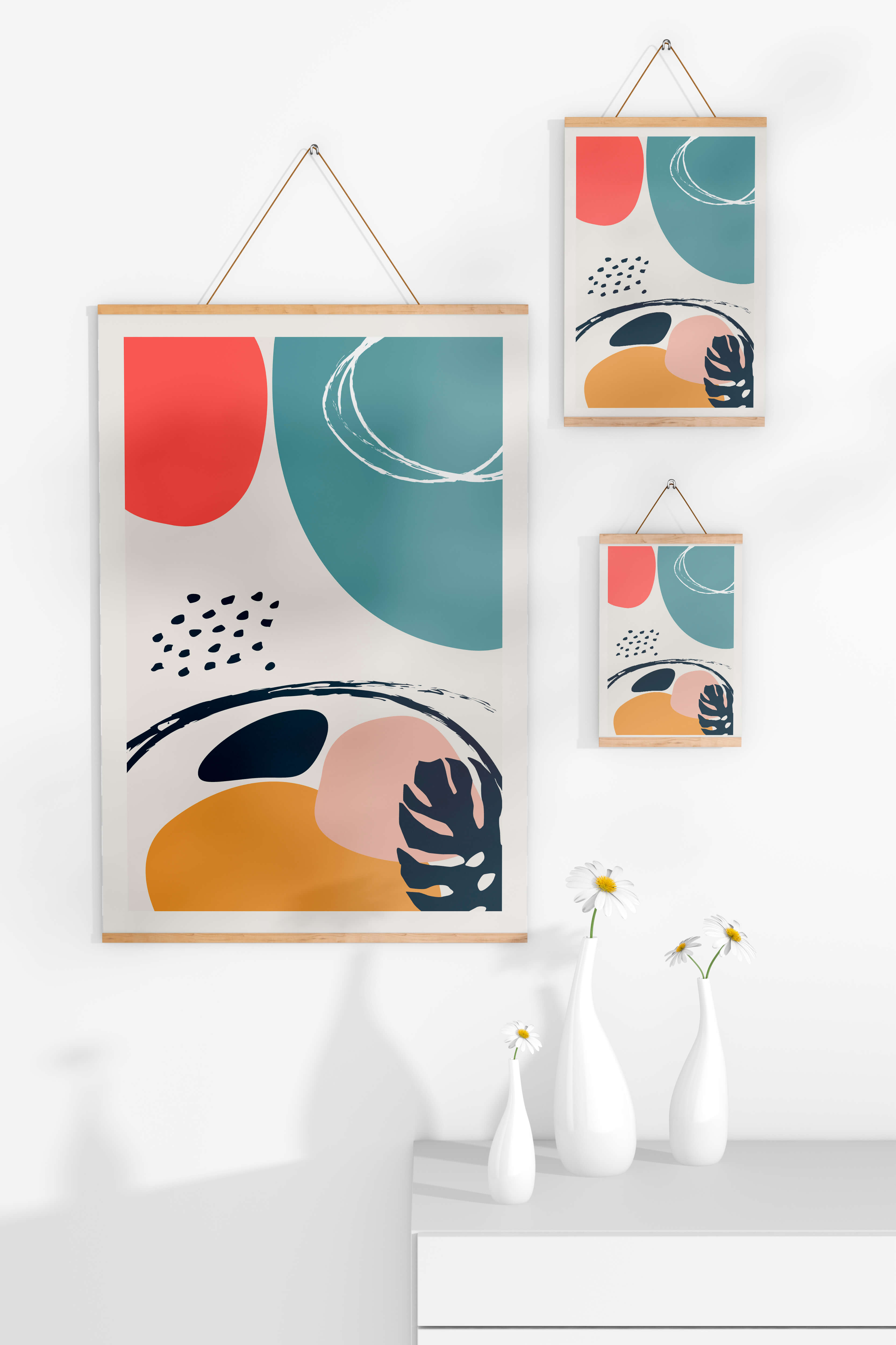 Abstract shapes and colors in modern art design