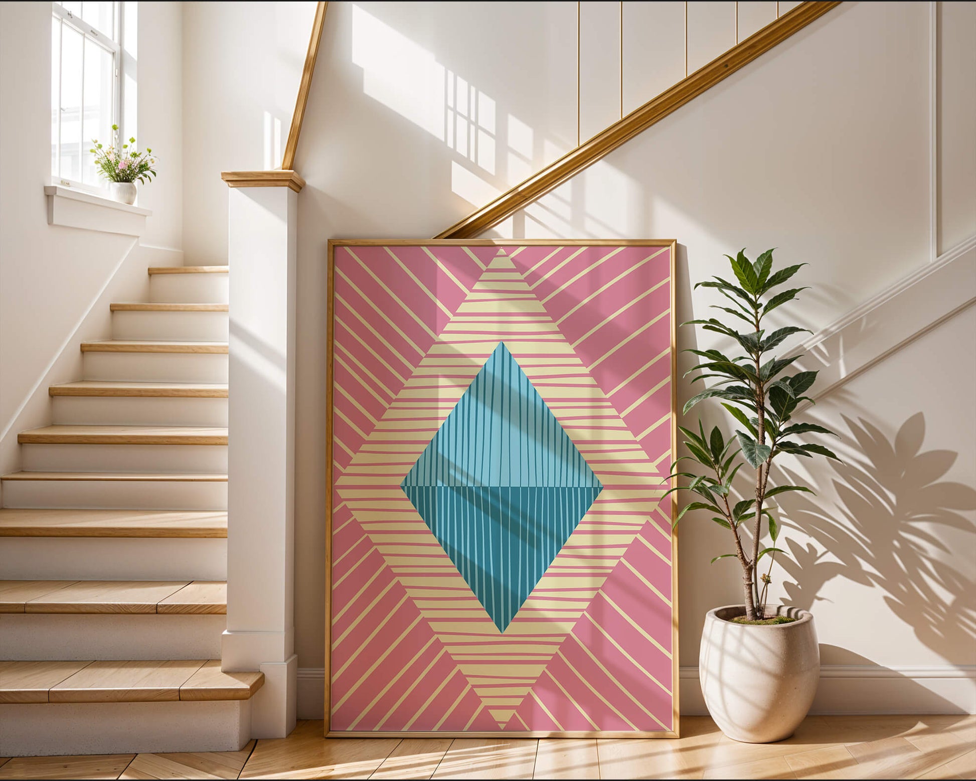 Composition géométrique abstraite avec des couleurs pastel