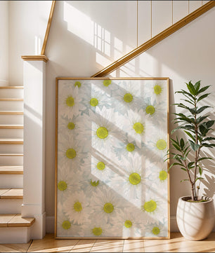 White Daisies Pattern with Yellow Centers