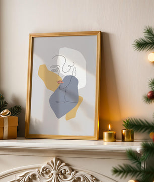 Abstract Line Art Portrait with Neutral Shapes - Mi tienda