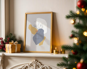 Abstract Line Art Portrait with Neutral Shapes - Mi tienda