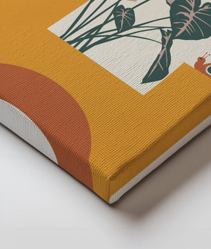 Abstract Botanical Art with Snail and Geometric Shapes - Mi tienda