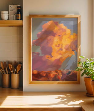 Vibrant sunset with dramatic clouds and rich colors
