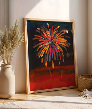 Feu d'artifice vibrant avec des éclats colorés