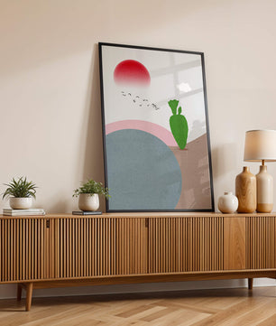 Abstract Landscape with Sun and Cactus - Mi tienda
