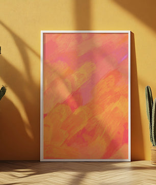 Arte de pinceladas abstractas en tonos cálidos