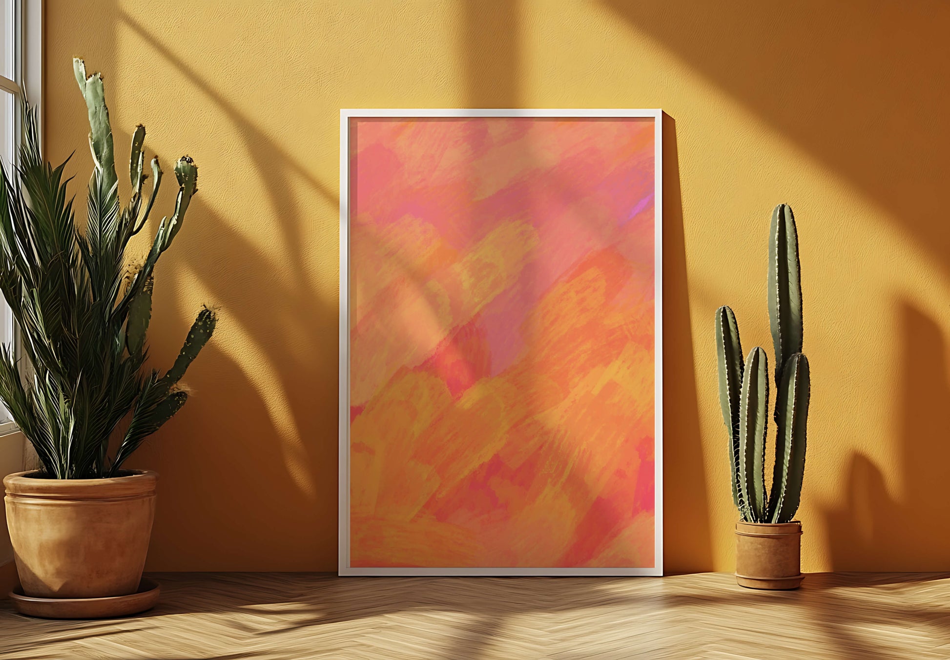 Abstract Warm Toned Brushstroke Art