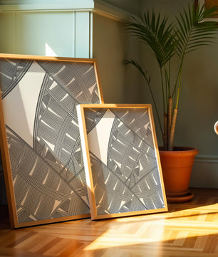 Detailed Abstract Geometric Pattern with Interwoven Stripes - Mi tienda