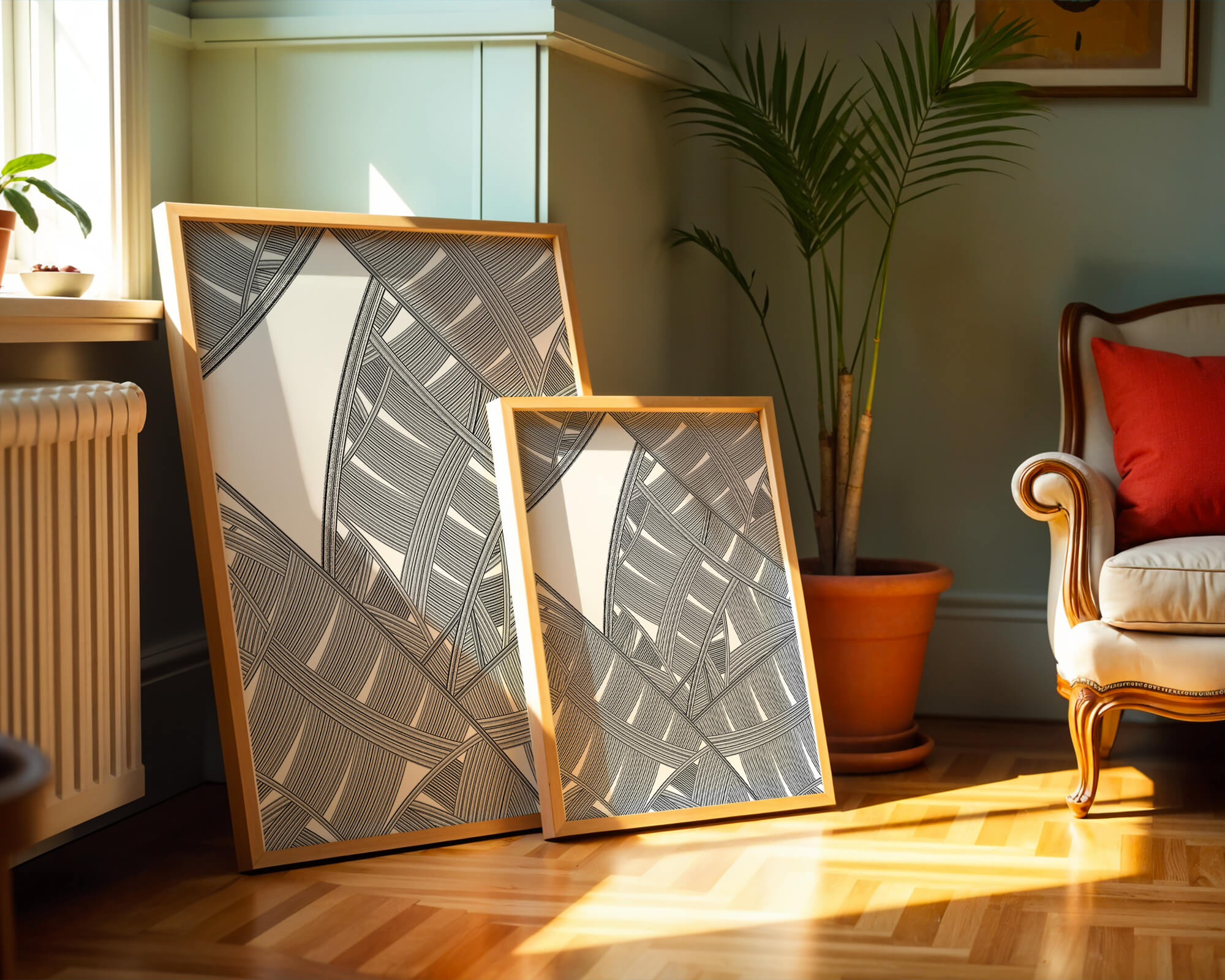 Detailed Abstract Geometric Pattern with Interwoven Stripes - Mi tienda