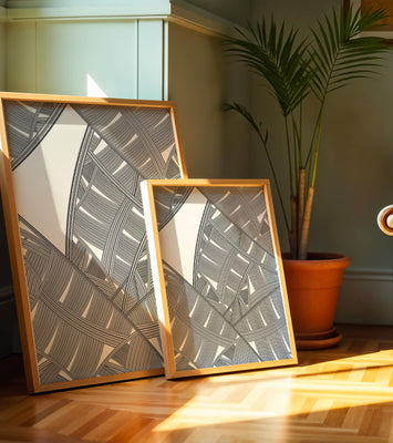 Detailed Abstract Geometric Pattern with Interwoven Stripes