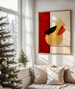 Abstract Geometric Composition with Bold Colors and Textures - Mi tienda
