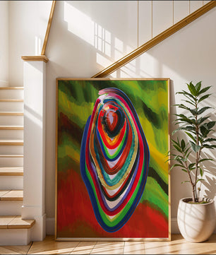 Abstract multicolored swirl with vibrant brush strokes
