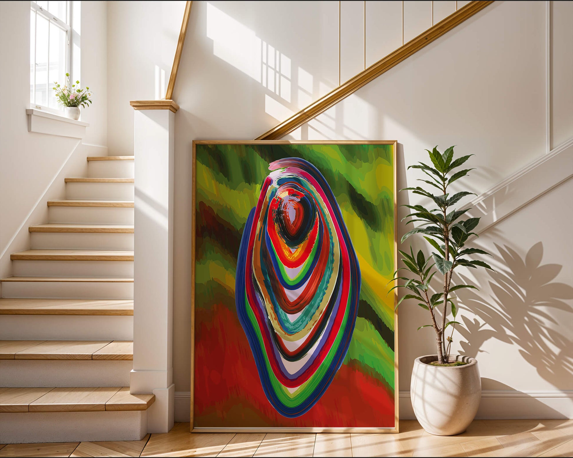 Abstract multicolored swirl with vibrant brush strokes