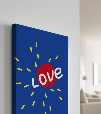 Colorful love-themed abstract design with bold elements