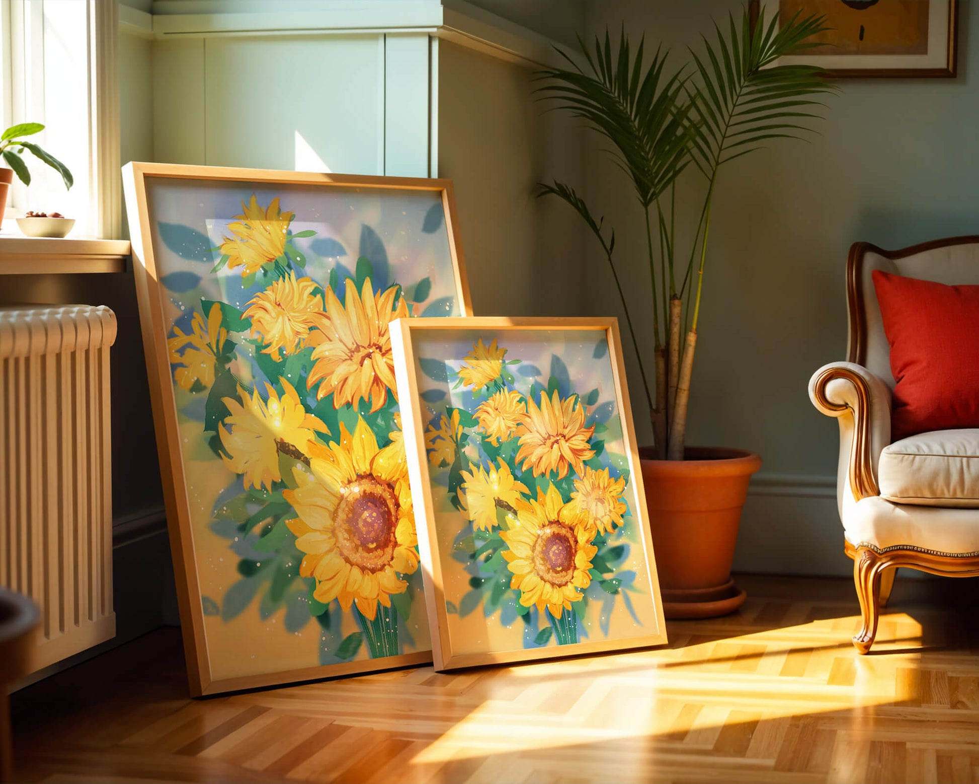 Sunflowers in Bright Sunlight