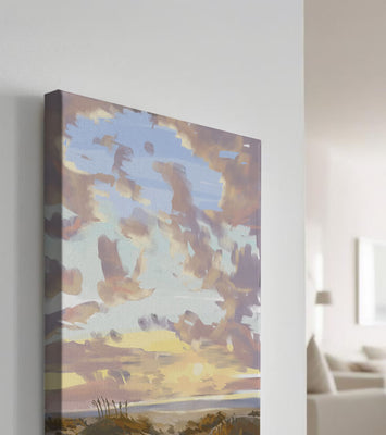 Serene landscape with morning sky and open fields