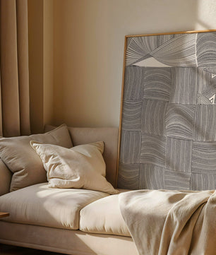 Art géométrique abstrait avec des motifs courbes